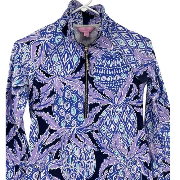 Lilly Pulitzer Skipper Popover Long Sleeve Dress Coca Safari Lilac UPF 50 XXS - Picture 2 of 6